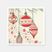 ヴィンテージ球根クリスマスレトロパーティーナプキン スタンダードカクテルナプキン (正面)