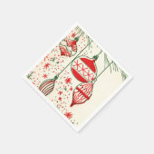 ヴィンテージ球根クリスマスレトロパーティーナプキン スタンダードカクテルナプキン (角)