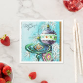 ヴィンテージ球根クリスマスレトロパーティーナプキン スタンダードカクテルナプキン (インサイチュ)