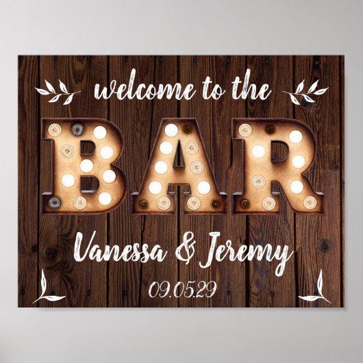 ヴィンテージ球根バー標識 ポスター (正面)