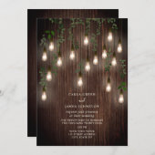 ヴィンテージ球根素朴植物木結婚材 招待状 (正面/裏面)