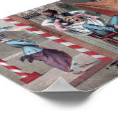 ヴィンテージ理容師ショップイラストレーションポスター ポスター (角)