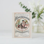 ヴィンテージ理容師ショップシェービング ポストカード (スタンド正面)