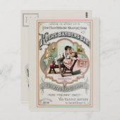 ヴィンテージ理容師ショップシェービング ポストカード (正面/裏面)