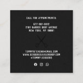 ヴィンテージ理容師ショップ白黒レトロシザーロゴ スクエア名刺 (裏面)