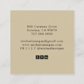 ヴィンテージ理容師ショップ美容師理容師 スクエア名刺 (裏面)