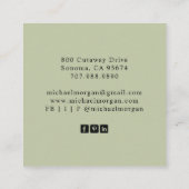 ヴィンテージ理容師ショップ美容師理容師 スクエア名刺 (裏面)