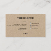 ヴィンテージ理容師ショップ（モノグラム/ソーシャルメディア付き） 名刺 (裏面)