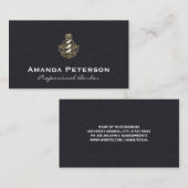 ヴィンテージ理容師ストライプポール | 革の背景 名刺 (正面/裏面)