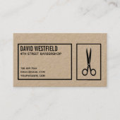 ヴィンテージ理容師ストライプ名刺 名刺 (正面)