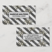 ヴィンテージ理容師ツール |ストライプ 予約カード (正面/裏面)