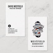 ヴィンテージ理容師ポールロゴ名刺 名刺 (正面/裏面)