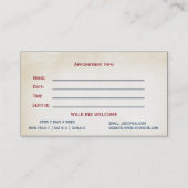 ヴィンテージ理容師名刺とアポイントメントカード 予約カード (裏面)