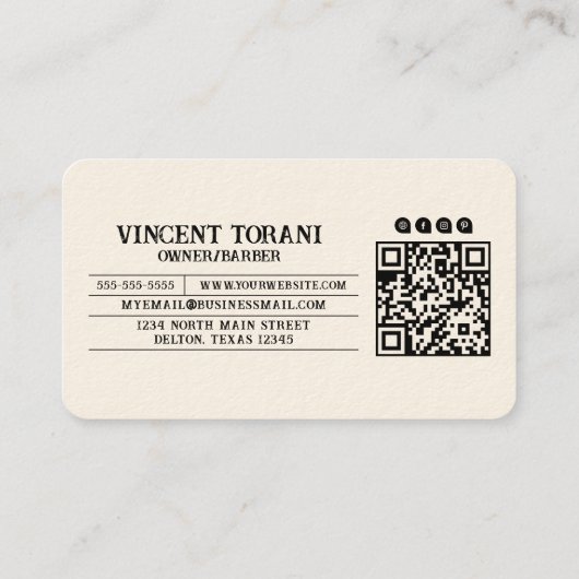 ヴィンテージ理容師店 名刺 (裏面)