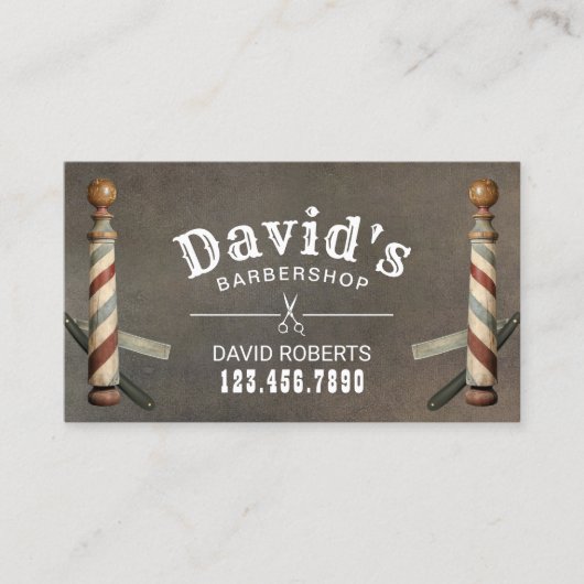 ヴィンテージ理容師美容師カミソリアポイントメント 予約カード (正面)