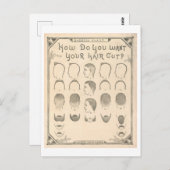 ヴィンテージ理容師表はがき ポストカード (正面/裏面)