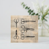 ヴィンテージ理容師鋏アンティーク 招待状 (スタンド正面)