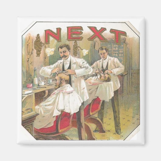 ヴィンテージ理容師 マグネット (正面)