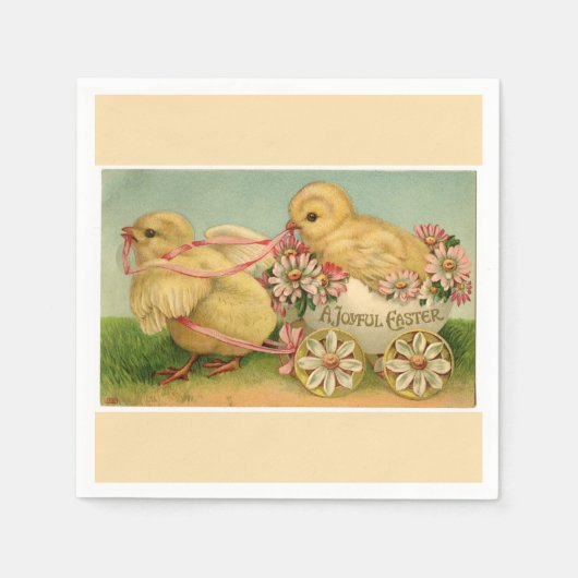 ヴィンテージ甘いフワフワのチクズイースター スタンダードカクテルナプキン (正面)