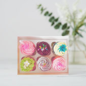 ヴィンテージ甘歯カップケーキ ポストカード (スタンド正面)