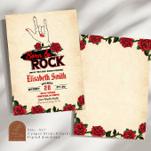 ヴィンテージ生まれからロックンロール赤ちゃんシャワー 招待状