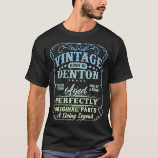 ヴィンテージ生まれインデントンテキサス州クラシックオリジナルバート Tシャツ