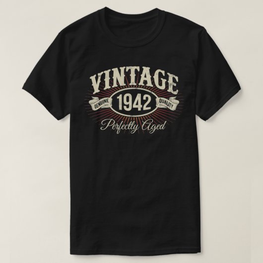 ヴィンテージ生まれオリジナル1942年82誕生日 Tシャツ (デザイン正面)