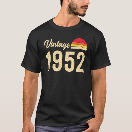 ヴィンテージ生まれスタイル1952レトロ70誕生日 Tシャツ (正面)