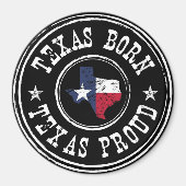ヴィンテージ生まれテキサス州-テキサス州誇りを持った マグネット (正面)