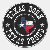 ヴィンテージ生まれテキサス州-テキサス州誇りを持った ラウンドシール (正面)