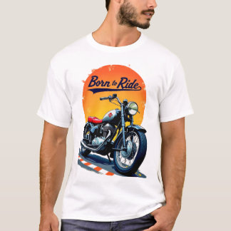 ヴィンテージ生まれバイクーに乗る芸術。 Tシャツ
