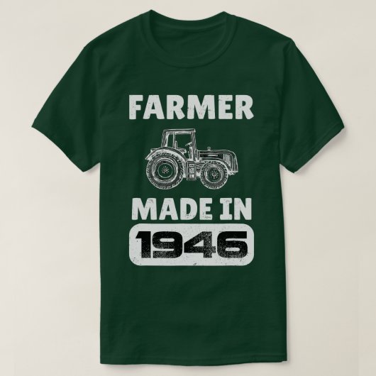 ヴィンテージ生まれ農家1946年77歳の父親D Tシャツ (デザイン正面)
