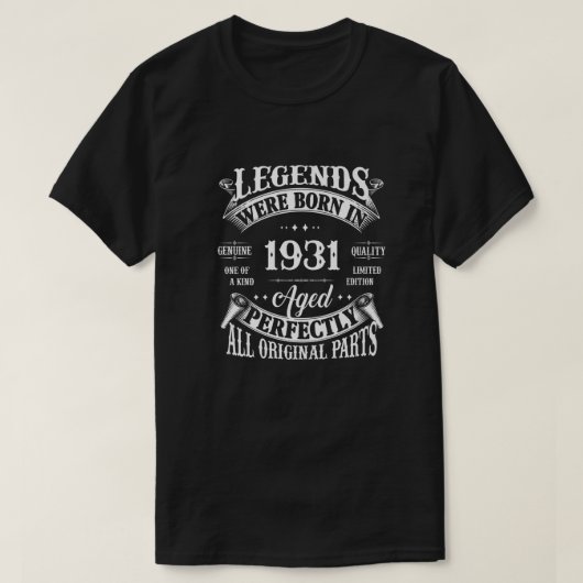 ヴィンテージ生まれ1931年92番目の誕生日T型92 Y Tシャツ (デザイン正面)