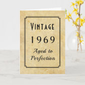 ヴィンテージ生まれ1969または任意の年の追加名の経過時間誕生日 カード (黄色い花)