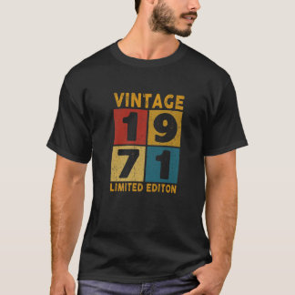 ヴィンテージ生まれ1971年51年、誕生日のデコレーションマン Tシャツ