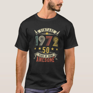 ヴィンテージ生まれ1972年の50年間の素晴らしレトロ Tシャツ