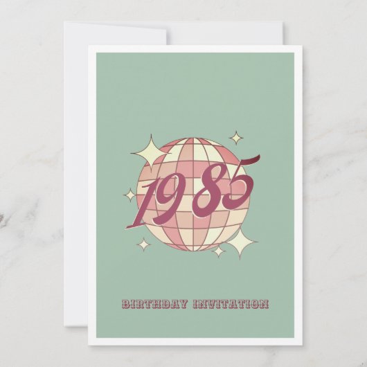 ヴィンテージ生まれ1985年40歳の誕生日パーティの招待状 招待状 (裏面)