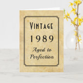 ヴィンテージ生まれ1989または任意のYr Add Name Age誕生日 カード (黄色い花)