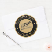 ヴィンテージ生乳ラベルテンプレート ラウンドシール (封筒)