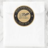 ヴィンテージ生乳ラベルテンプレート ラウンドシール (バッグ)