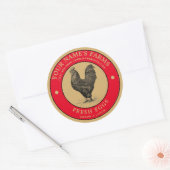 ヴィンテージ生卵ラベルテンプレート ラウンドシール (封筒)