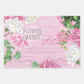 ヴィンテージ生花市場木素朴切り離し ラッピングペーパーシート (正面3)