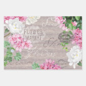 ヴィンテージ生花市場木素朴切り離し ラッピングペーパーシート (正面2)