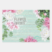 ヴィンテージ生花市場木素朴切り離し ラッピングペーパーシート (正面)