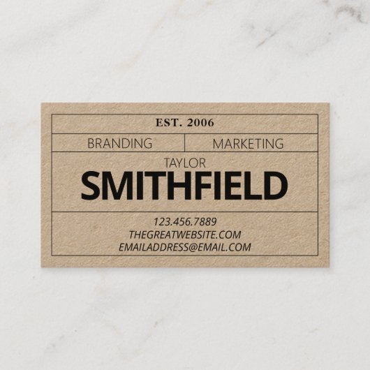 ヴィンテージ産業コンテンポラリースタイル 名刺 (正面)