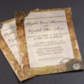 ヴィンテージ産業スチームパンク結婚式招待状 チラシ