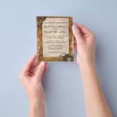 ヴィンテージ産業スチームパンク結婚式招待状 チラシ (手)