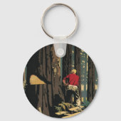 ヴィンテージ産業材材材木林 キーホルダー (正面)