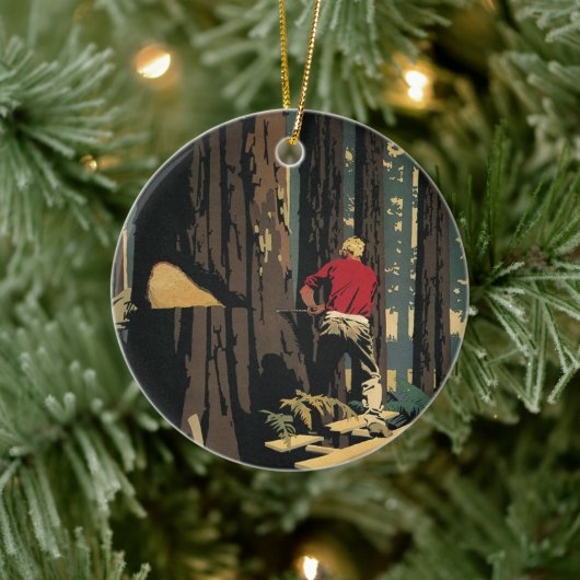 ヴィンテージ産業材材材木林 セラミックオーナメント (ツリー)