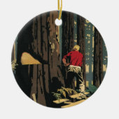 ヴィンテージ産業材材材木林 セラミックオーナメント (正面)